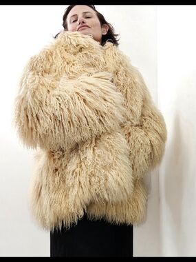 1970s Vintage Mongolian Lamb Fur Shag Coat